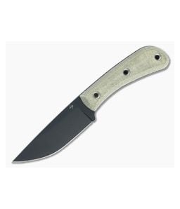Boker Plus Little Rok Black SK85 Green Canvas Micarta Fixed Blade 02BO026 - BO-02BO026 1