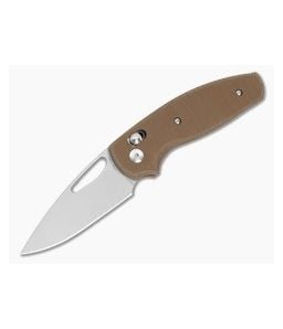 TRM Bulldog Rev B Earth Brown G10 Textured Flat MagnaCut Crossbar Lock Knife (2.95" Blade) - TRM-031 1