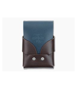 Willow Craft Goods Slim Swaddle Leather Wallet Dark Mahogany And Ocean Blue Colorway WCG-04 - WCG-04 1