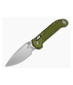 Microtech LUDT RAM-LOK S/E Single Edge Frag OD Green Aluminum M390MK Stonewash Folding Knife (3.43" Blade) MT-1135RL-10FROD - MT-1135RL-10FROD 1