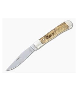 Boker Solingen Trapper Asbach Uralt 440C Brandy Barrel Oak Slip Joint Folder 115004 - BO-115004 1