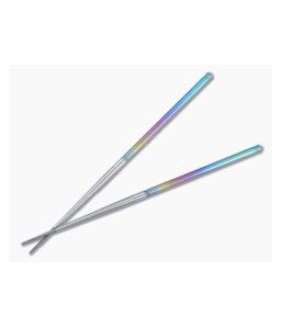 Foltsum 2-Piece Chopsticks Rainbow Anodized and Satin Titanium 011 - FLM-011 1