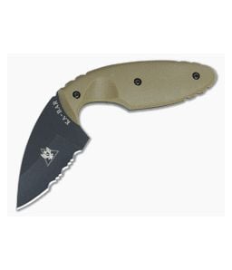 Kabar Small TDI Knife Coyote Brown Partially Serrated 1477CB - KA-1477CB 1
