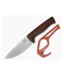 Benchmade 15650-COMBO SlipRidge Dark Stabilized Wood MagnaCut Fixed Blade Hunting Knife & Gut Hook Combo (3.70" Blade) - BM-15650-COMBO 1