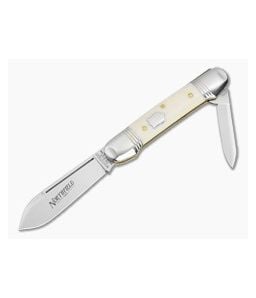 Great Eastern Cutlery Northfield #16 Canoe Ivory Linen Micarta 1095 Carbon Steel Two-Blade Pocket Knife (3.50" Closed) 162226 - GEC-162226-ILM 1