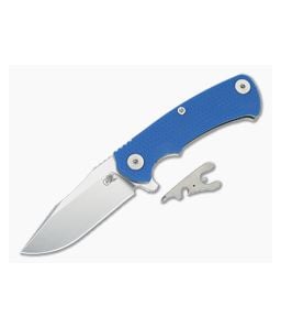 Hinderer Project X Clip Point Blue G10 Stonewash Titanium and Stonewash S45VN Folding Knife (3.66") - HK-1650 1