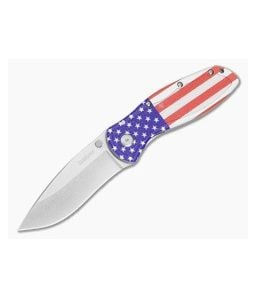 Kershaw Blur USA Flag Stonewash Assisted Folder 1670USA - KS-1670USA 1