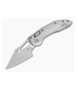 Microtech Marfione Select M-Stitch RAM-LOK Blue Accent Slab Titanium M390MK Stonewash Folding Knife (3.05" Blade) 169MRL-10MS2 - MT-169MRL-10MS2 1