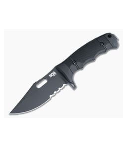 SOG Seal FX Clip Point Part Serrated Black S35VN Black GRN Tactical Fixed Blade Knife 17-21-01-57 - SOG-17-21-01-57 1