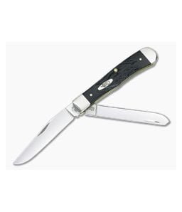 Case Trapper Rough Black Synthetic Slip Joint Folder 18221 - CA-18221 1