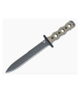 Benchmade SOCP Tactical Fixed Blade Tan G10 Cobalt Black Cerakote CPM-3V Dagger Blade 185BK-1 - BM-185BK-1 1