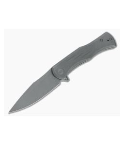 WE Knives Primoris Gray Stonewashed 20CV Gray Titanium Frame Lock Flipper WE20047A-1 - WE-WE20047A-1 1