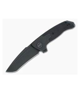 WE Knives x Elishewitz Press Check Tanto Black Stonewashed 20CV Black G10 Titanium Flipper WE20078A-1 - WE-WE20078A-1 1