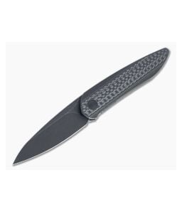 WE Knives Black Void Opus Black Stonewashed 20CV Carbon Fiber Titanium Front Flipper 2010V-1 - WE-2010V-1 1