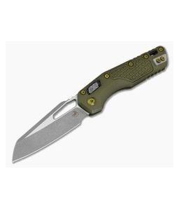 Microtech MSI Frag Distressed Grenade Green Cerakote Aluminum M390MK Apocalyptic Manual Folding Knife (3.88" Blade) 210-10FRDGG-U25 - MT-210-10FRDGG-U25 1
