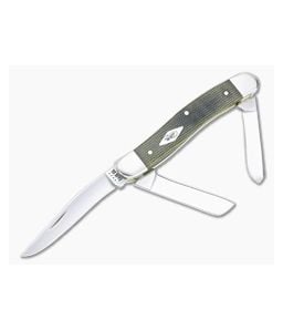 Case Medium Stockman Smooth Green and Black Micarta Slip Joint 23471 - CA-23471 1