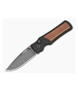 Hogue Saxum Damascus Kingwood Button Lock Folding Knife (2.80") 24690-LIM - HO-24690-LIM 1