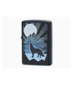 Zippo Lighter Matte Black Wolf and Moon Design - ZI-29864 1