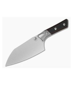 Microtech Santoku 6" Black Cherry G10 Bead Blasted Titanium Bolster M390MK Stonewash Kitchen Knife (6.00" Blade) 3200B-10BC - MT-3200B-10BC 1