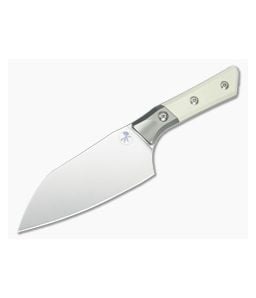 Microtech Santoku 6" Ivory White G10 Titanium Bolster Stonewash - MT-3200B-10IV 1