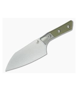 Microtech Santoku 6" OD Green G10 Titanium Bolster Stonewash - MT-3200B-10OD 1