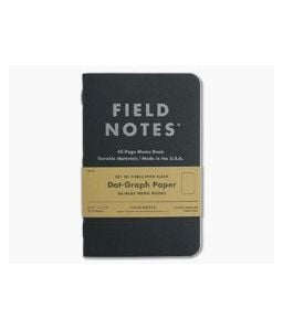 Field Notes Pitch Black Dot-Graph Paper Memo Notebook 3 Pack FN-33 - FN-33 1