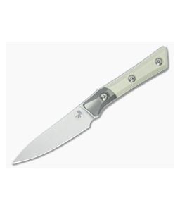 Microtech Paring Knife Ivory White G10 Titanium Bolster Stonewash - MT-3500B-10IV 1