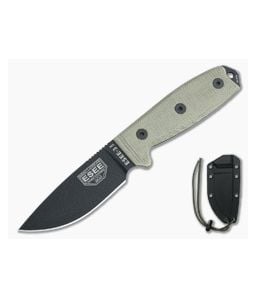 ESEE 3MIL Black Plain Blade Canvas Micarta Black Sheath with MOLLE Back - ESEE-3MIL-P-B 1