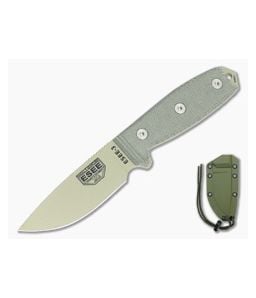 ESEE 3 Plain Edge Desert Tan Green Sheath - ESEE-3P-DT 1