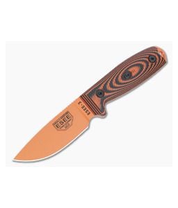 ESEE 3 Fixed Blade 3D Orange & Black Textured G10 Orange 1095 Drop Point Blade 3PMOR-006 - ESEE-3PMOR-006 1