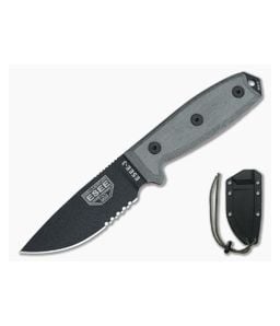 ESEE 3S Black Part Serrated Blade Black Sheath - ESEE-3S-B 1