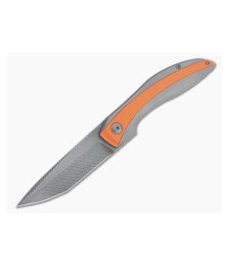 Simeon Custom Knives IcePick Rhino Flipper Milled Smoke CPM 154 Orange G10 Titanium Folder 4759 - CU-4759 1
