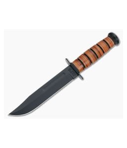 Kabar USMC Fighting Utility Knife Leather Handle MOLLE Sheath 5017 - KA-5017 1