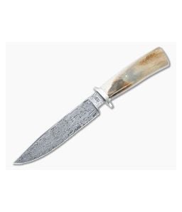Bill Miller Custom Medium Bowie Fossil Walrus and W-Pattern Damascus - CU-5128 1