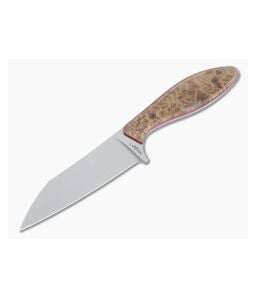 Lhotak Designs Wharncliffe Fixed Blade ATI 425 Titanium Box Elder - CU-5163 1