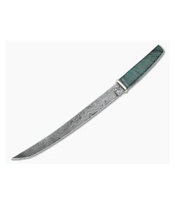 Bill Miller Custom Tanto Short Sword Curly Oak and 256-Layer Damascus - CU-5272 1