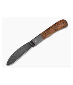 Chuck Hawes Custom Trapper Amboyna Wood Damascus - CU-5292 1