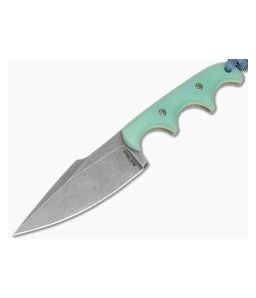 Alan Folts Custom Personal Minimalist Beach Glass G10 Tumbled Elmax EDC Fixed Blade Knife (3.06") - CU-5305 1