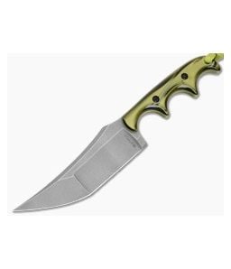 Alan Folts Custom Minimalist Katana Venom Kirinite Tumbled Elmax EDC Fixed Blade Knife (3.59") - CU-5309 1
