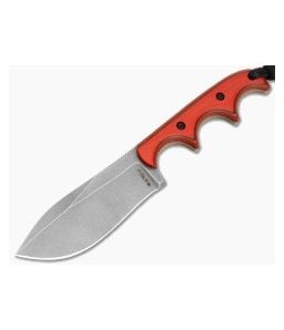 Alan Folts Custom Minimalist Nessmuk Red/Black G10 Tumbled CPM-154 EDC Fixed Blade Knife (2.98") - CU-5316 1