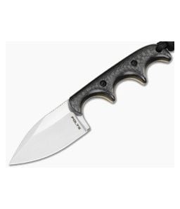 Alan Folts Custom Minimalist Spear Point Carbon Fiber Hand Rubbed CPM-154 EDC Fixed Blade Knife (2.12") - CU-5319 1