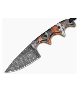 Alan Folts Custom Minimalist Drop Point Copper Core Acrylic Damascus EDC Fixed Blade Knife (2.15") - CU-5322 1