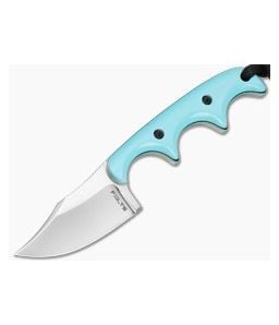 Alan Folts Custom Minimalist Bowie Turquoise G10 Mirror Polish CPM-154 EDC Fixed Blade Knife (2.06") - CU-5323 1