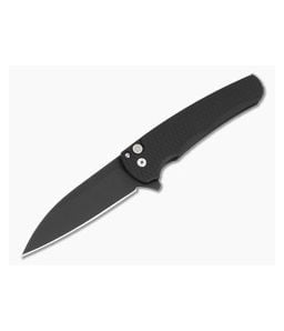 Protech Malibu Wharncliffe Black Dragon Scale Aluminum MagnaCut DLC Black Limited Edition Button Lock Flipper (3.25" Blade) 5336-LTD - PT-5336-LTD 1