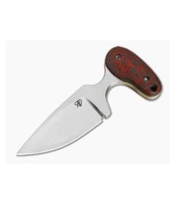 Aaron Frederick Red Black Carbon Fiber Drop Point Custom Push Dagger Fixed Blade Knife (2.12") - CU-5349 1