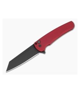 Protech Malibu Reverse Tanto Red Aluminum MagnaCut DLC Black Button Lock Flipper (3.25" Blade) 5403-RED - PT-5403-RED 1