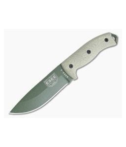 ESEE 5 OD Green Blade 3D Green Canvas Micarta Handles Fixed Blade 5POD-017 - ESEE-5POD-017 1