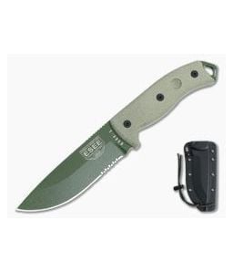 ESEE 5S Serrated OD Green with Black Kydex Sheath - ESEE-5S-OD-E 1