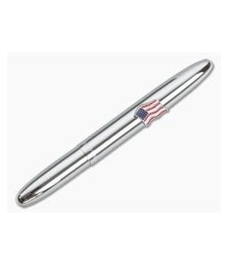Fisher Space Pen American Flag Emblem Chrome Bullet Space Pen 600AF - FSP-600AF 1