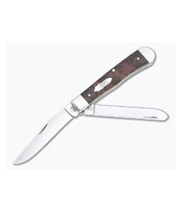 Case Trapper Smooth Brown Maple Burl Wood Slip Joint Folder 64060 - CA-64060 1